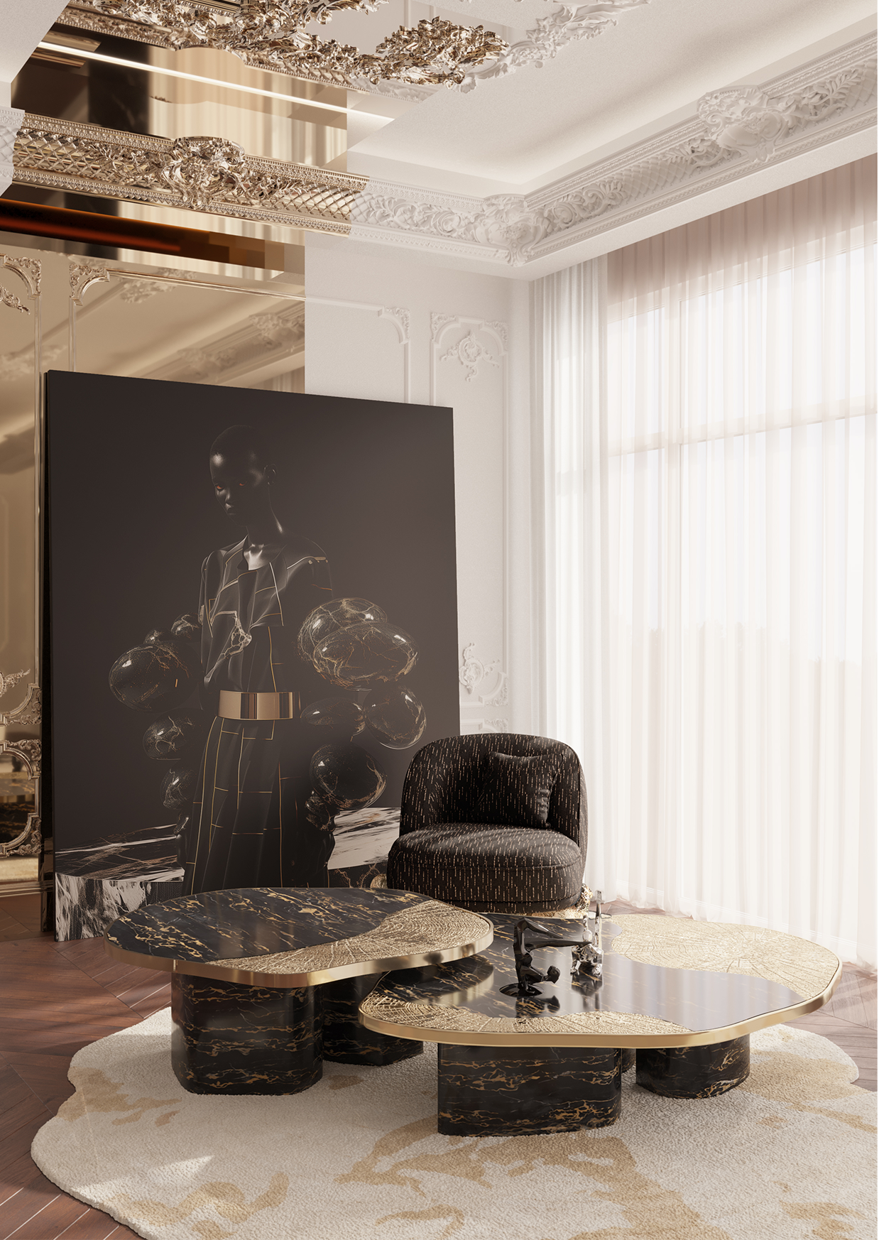 Angora II Black Designer Armchair