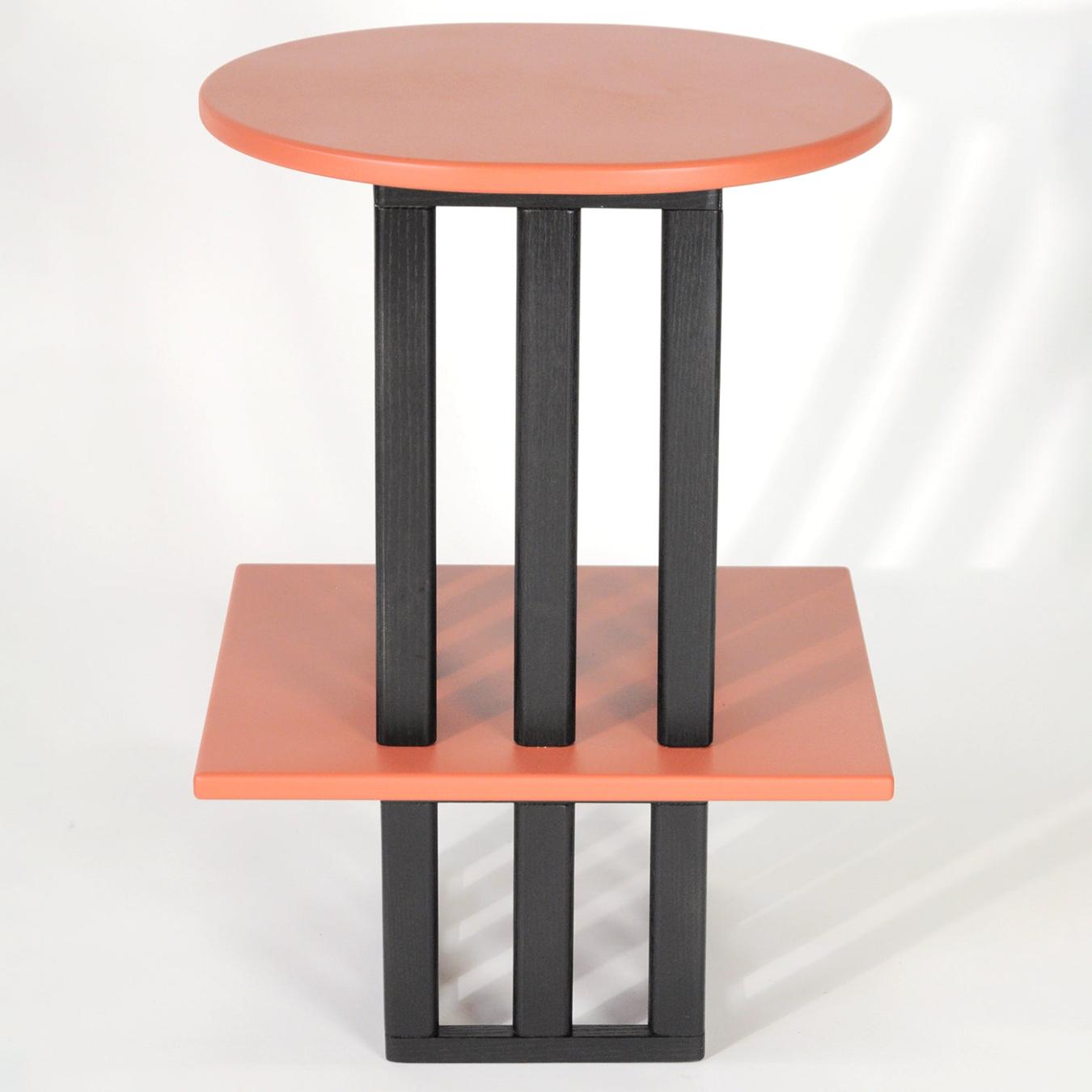 Pink & Black Wood Side Table