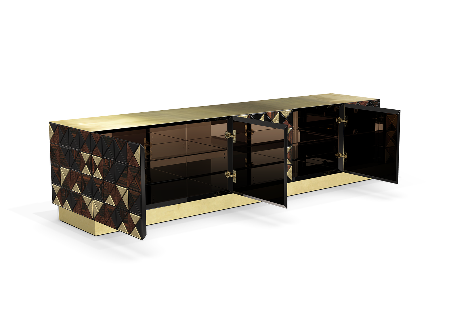 Mosaic Walnut TV Designer Cabinet