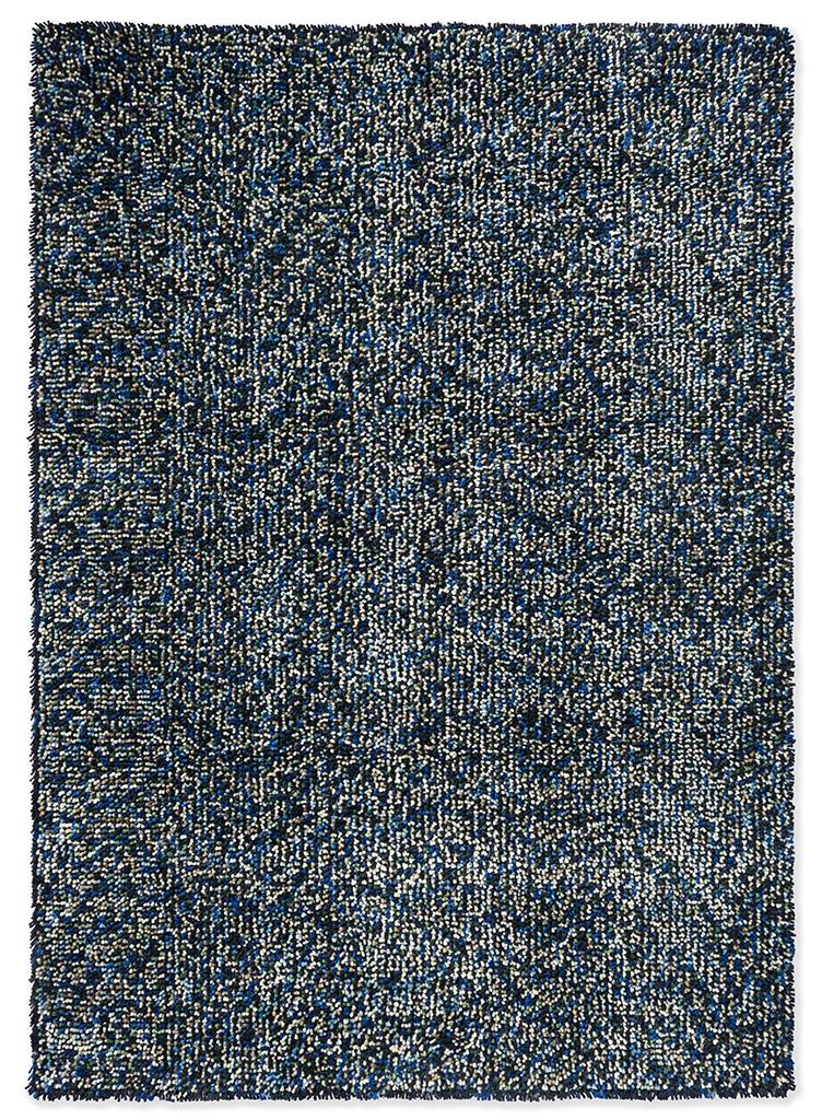 Pop-Art Blue Thick Pile Felted Rug