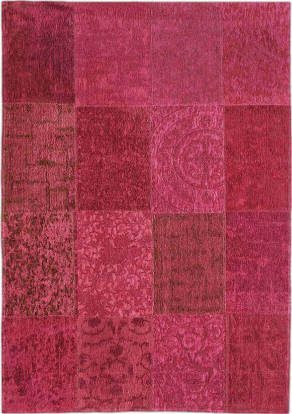 Patchwork Rug Multi Pink ☞ Size: 140 x 200 cm