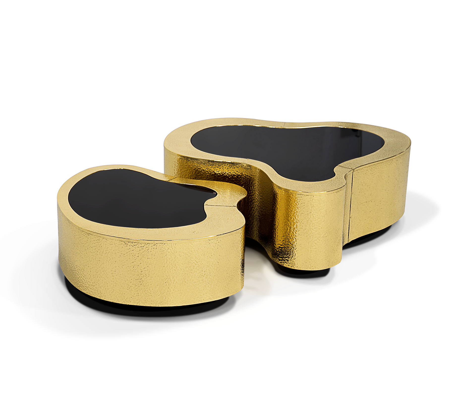 Hammered Brass Coffee Table Set | Configuration: Big