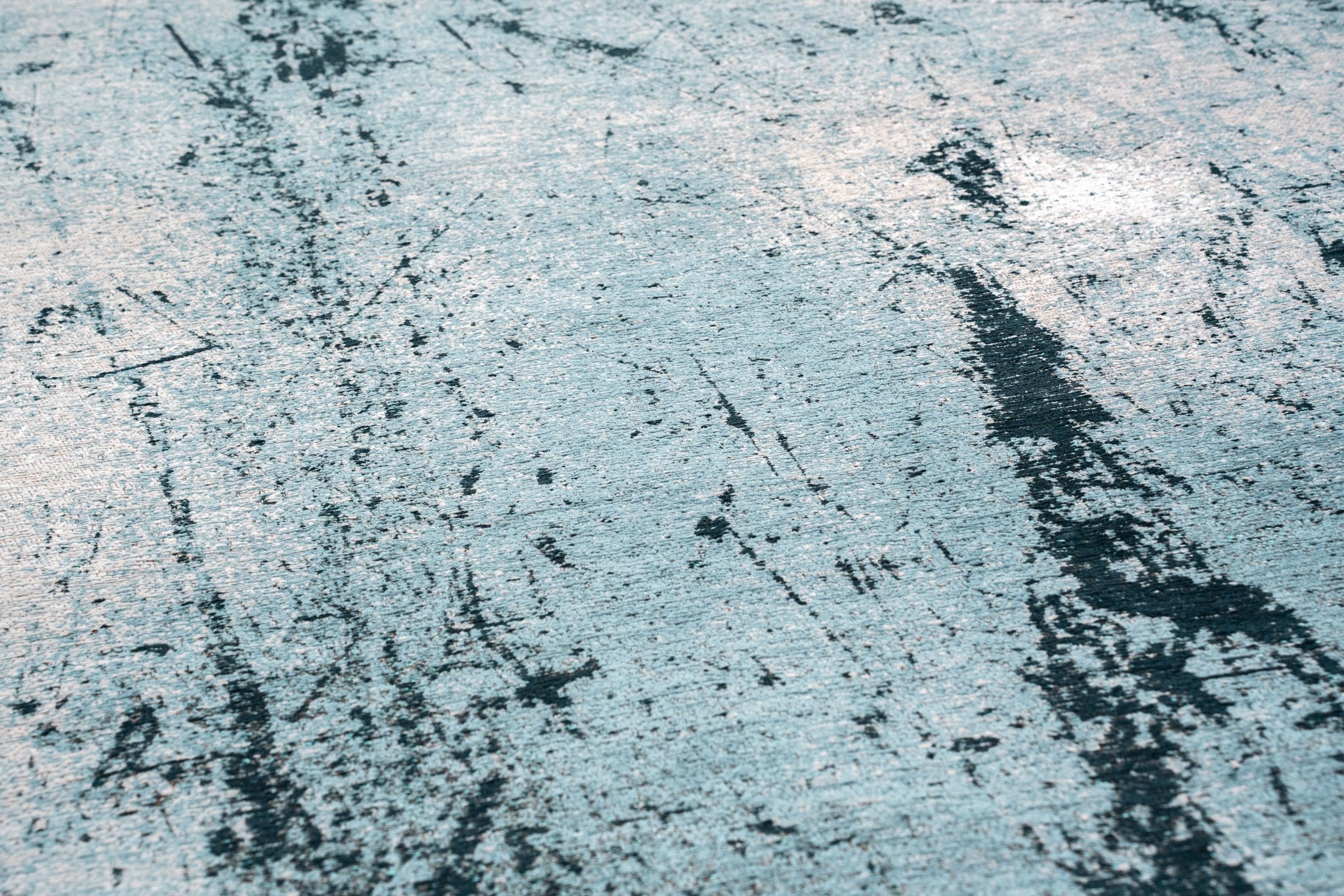 Cool Blue-Green Textured Round Rug | Size: Ø 240 cm