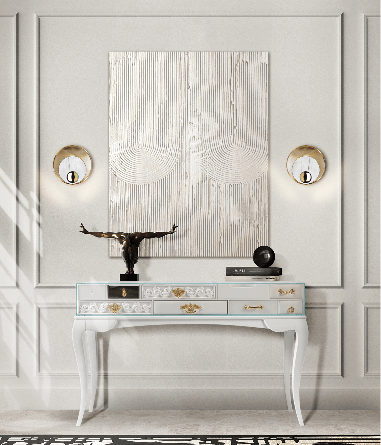Windsor White Luxe Console