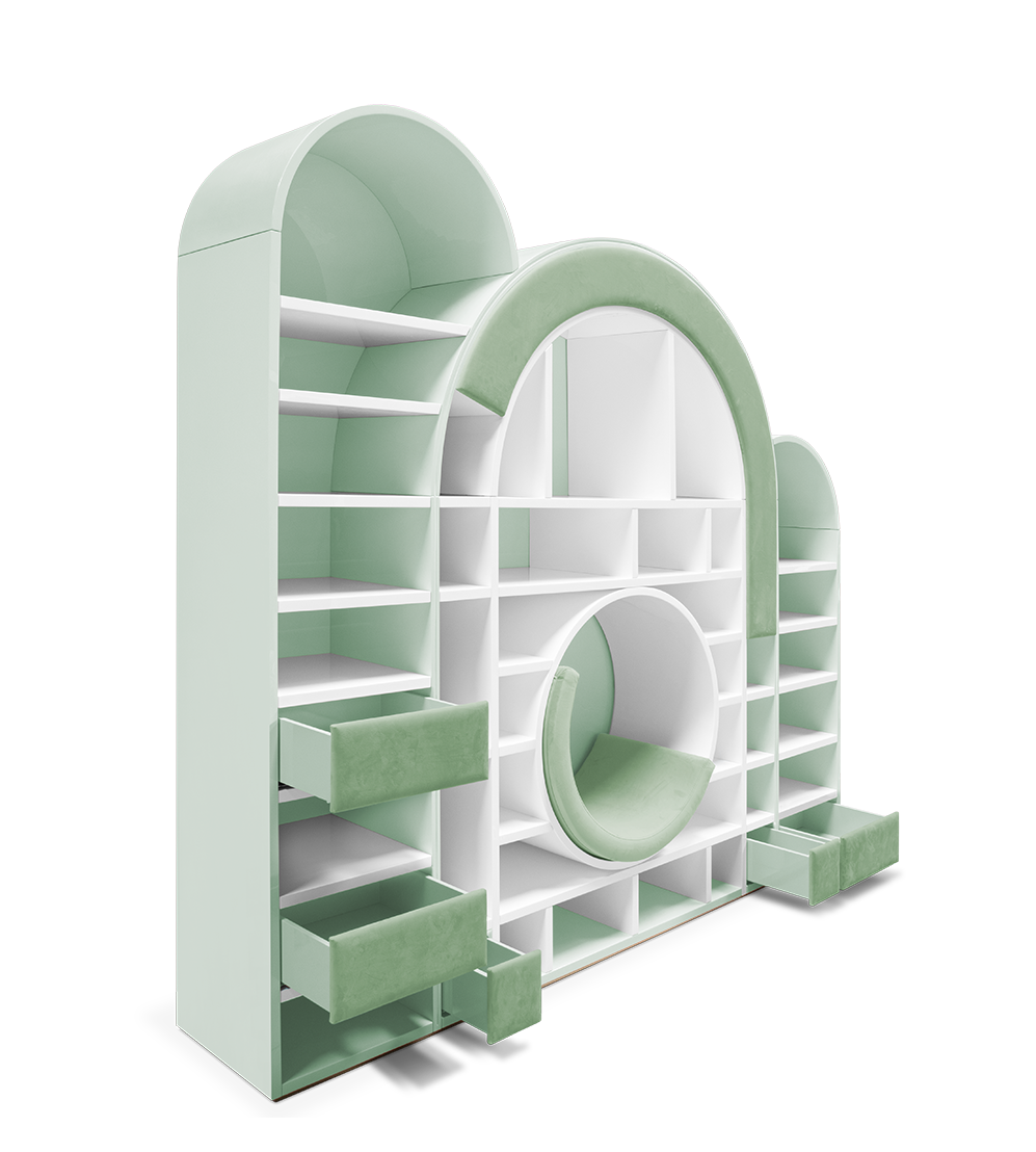 Bubble Gum Green Bookcase