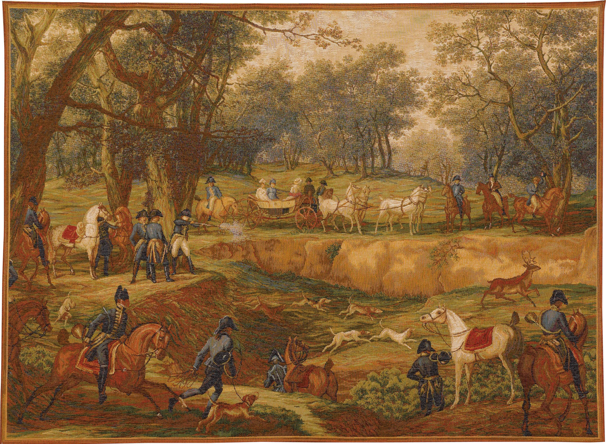 Napoleonic Hunt Handwoven Tapestry