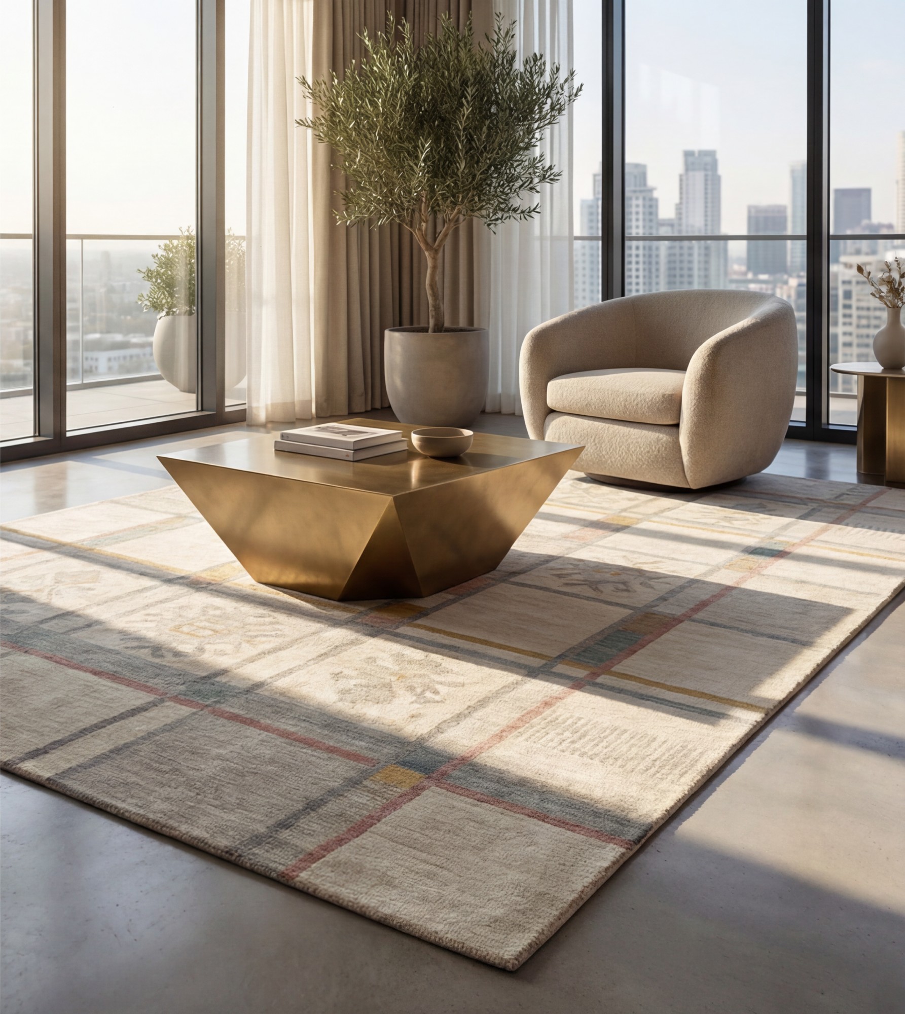 Grid Archive Signature Rug