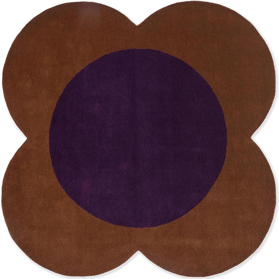 Flower Brown / Violet Designer Rug