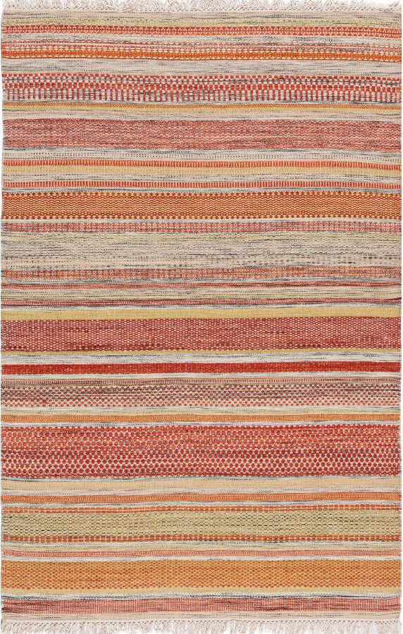 Wool Flat Weave Kilim Stripes Rug Col. 4