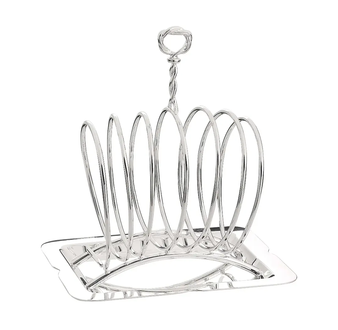 Silver-Plated Toast Rack With Plate