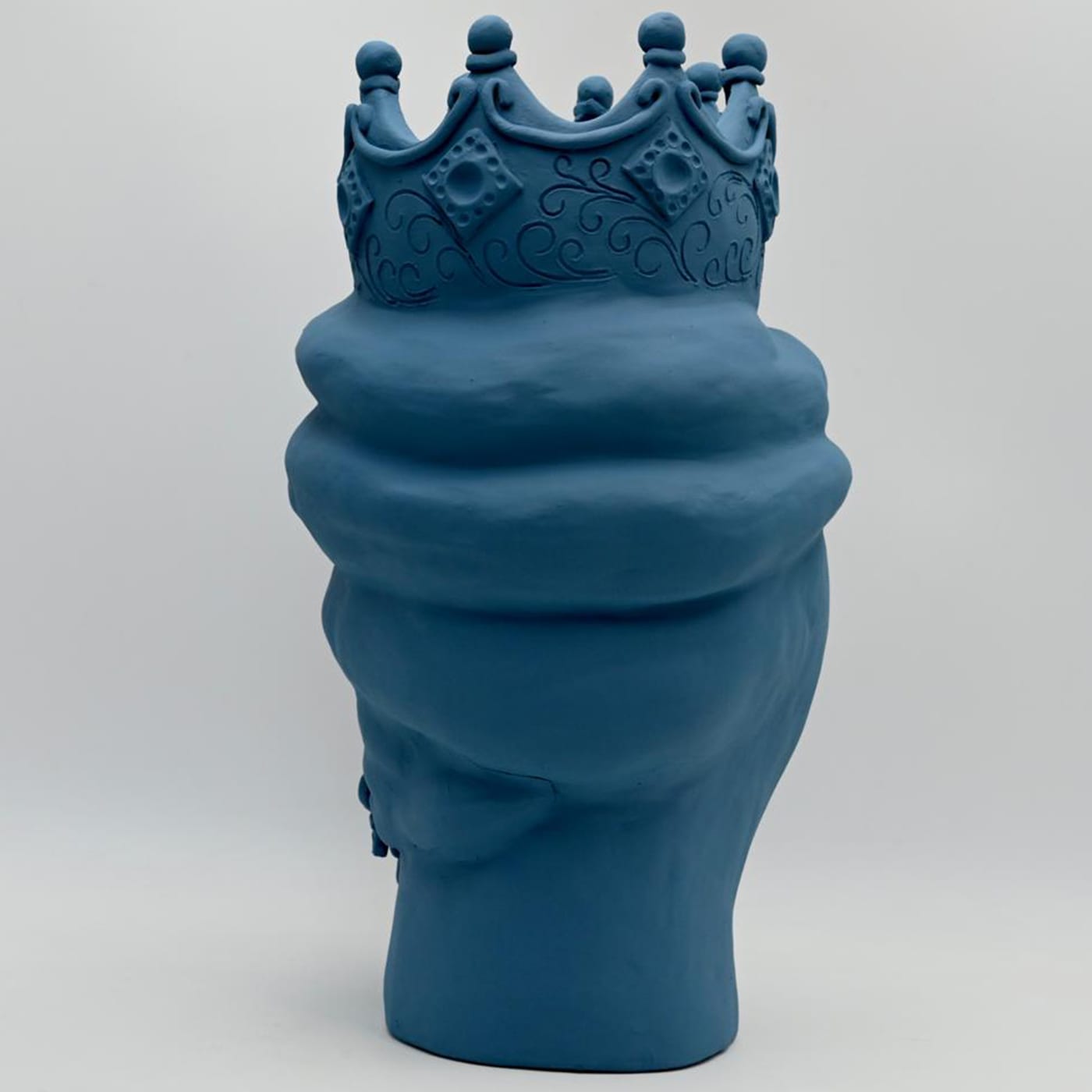 Moor's Head Sculpture in Blue Matte