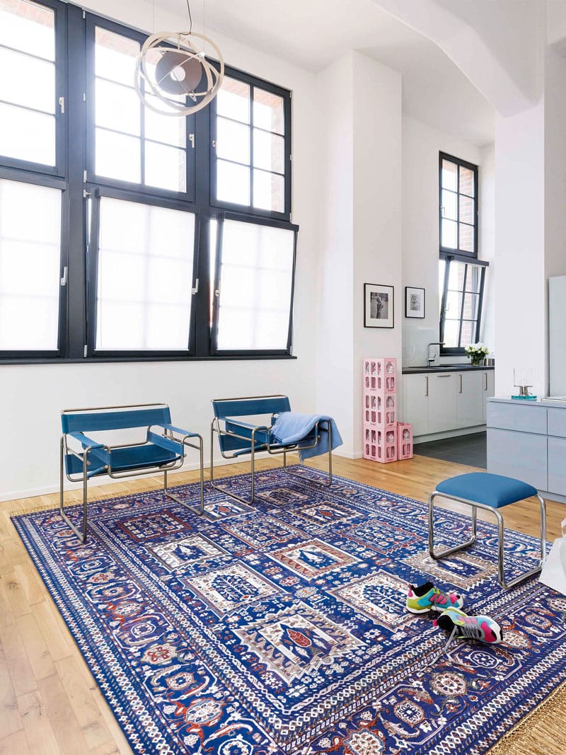 Mughal Blue Luxury Handwoven Rug