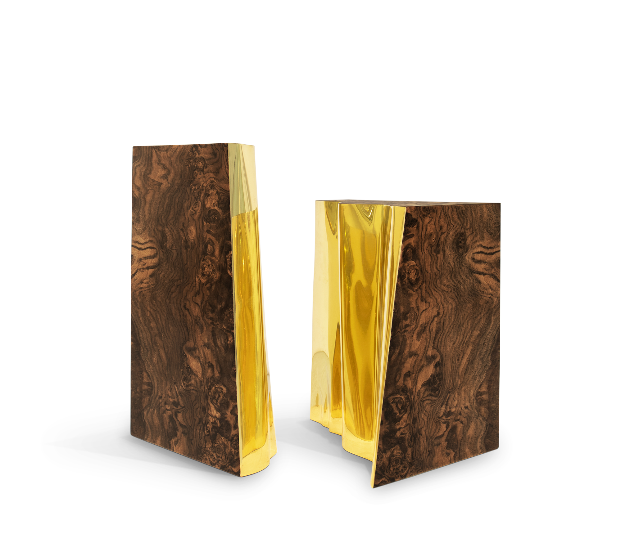 Fissure Walnut Designer Side Table