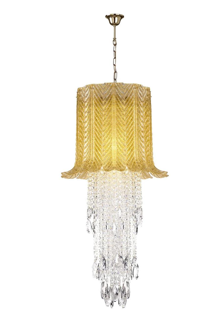 Artisan Murano Glass Leaf Chandelier