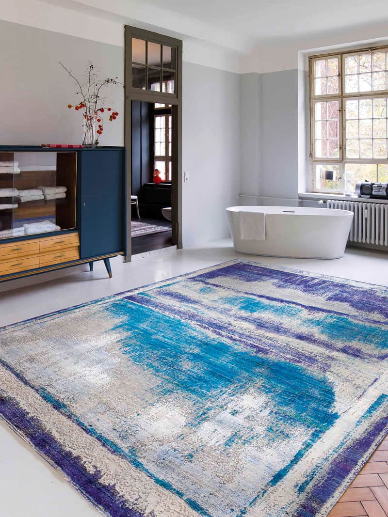 Blue Mix Luxury Silk / Wool Rug