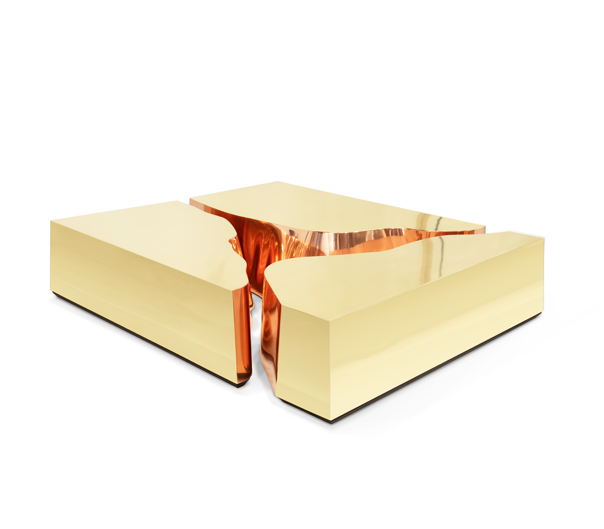 Gold Copper Designer Coffee Table