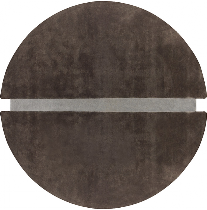 Pop Art Brown Round Luxury Rug