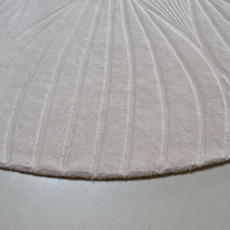 Beige Wool Round Hand Made Rug | Size: Ø 200 cm