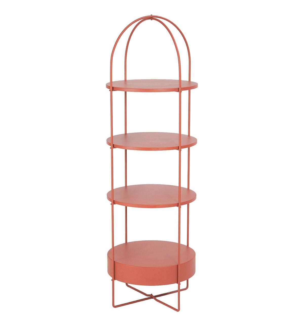 Red Lacquered Storage Shelf