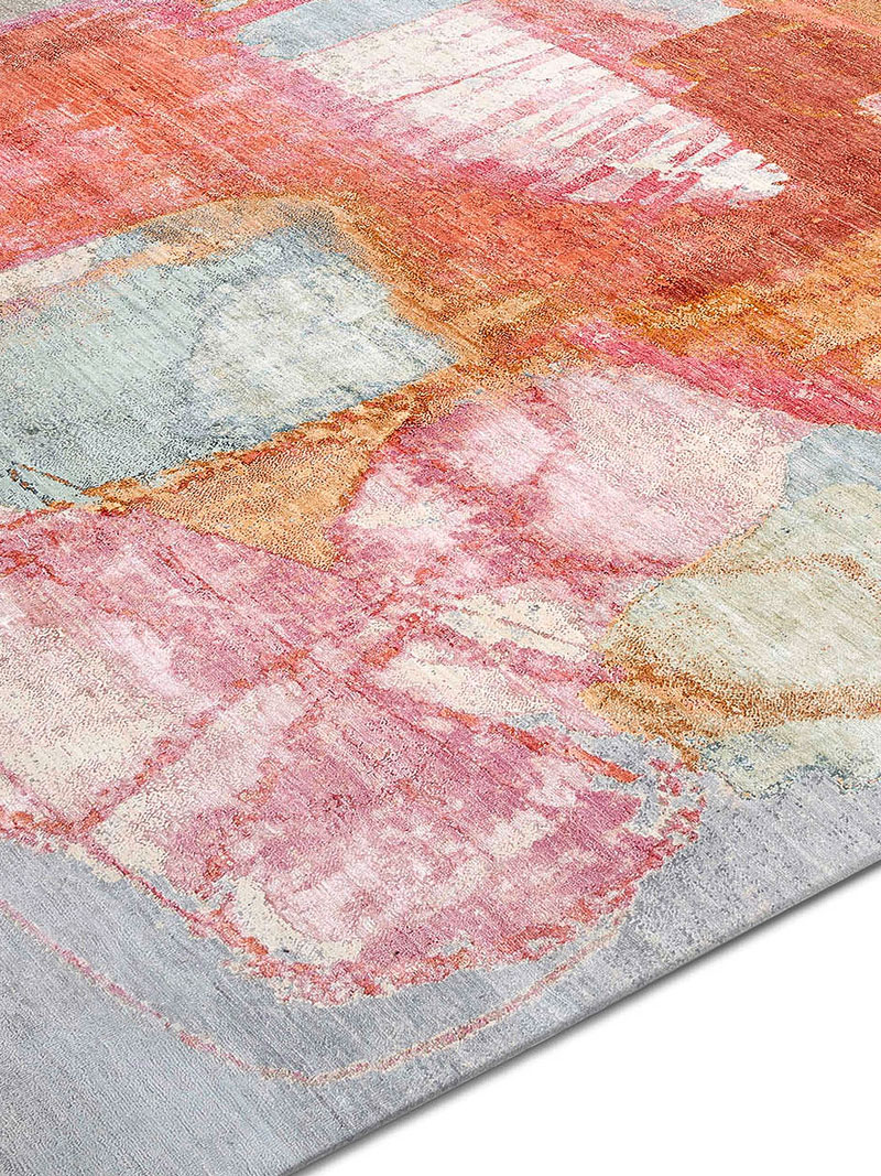 Red Sunset Hand-Knotted Silk / Wool Rug