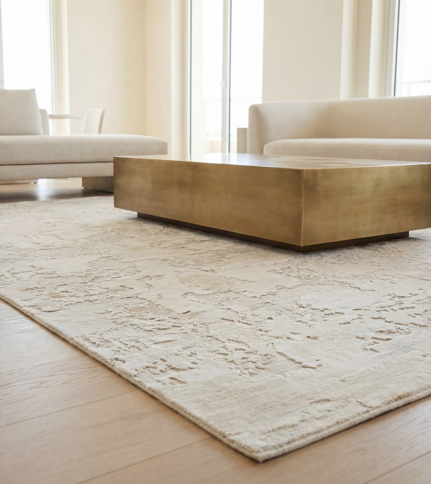Ivory Stone Handwoven Rug