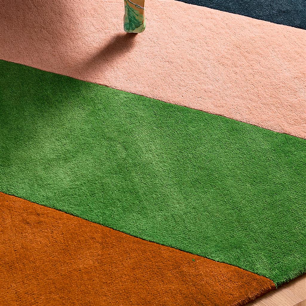 Rainbow Stripe Emerald/Amber Rug | Size: 170 x 240 cm