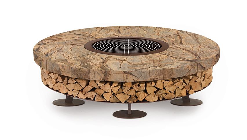 Marble Brown Outdoor Fire Pit | Dimensions: Ø 150 cm