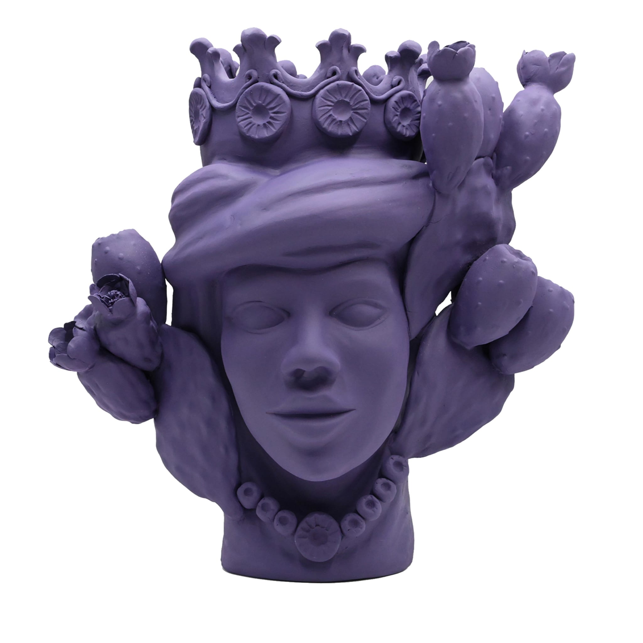 Violet Handcrafted Moor's Head Sculpture from Italy