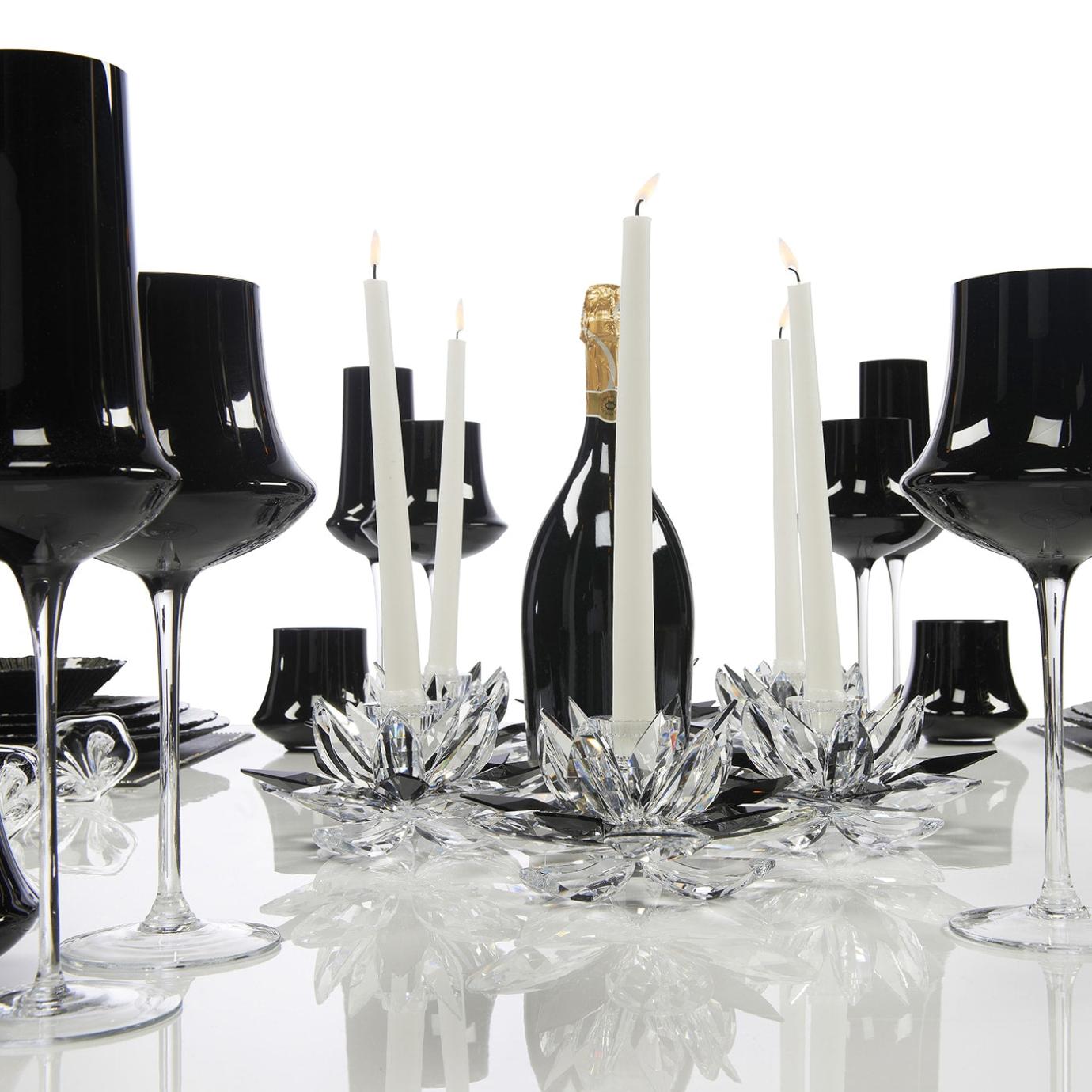 Lotus Handcut Crystal Candle Holder