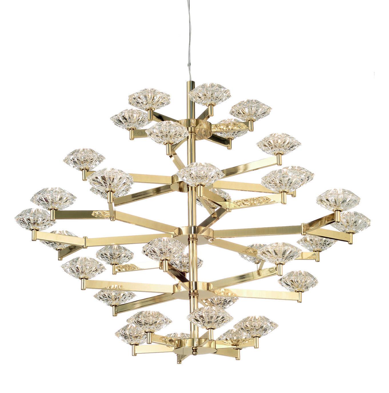 Art Deco Gold Crystal Chandelier