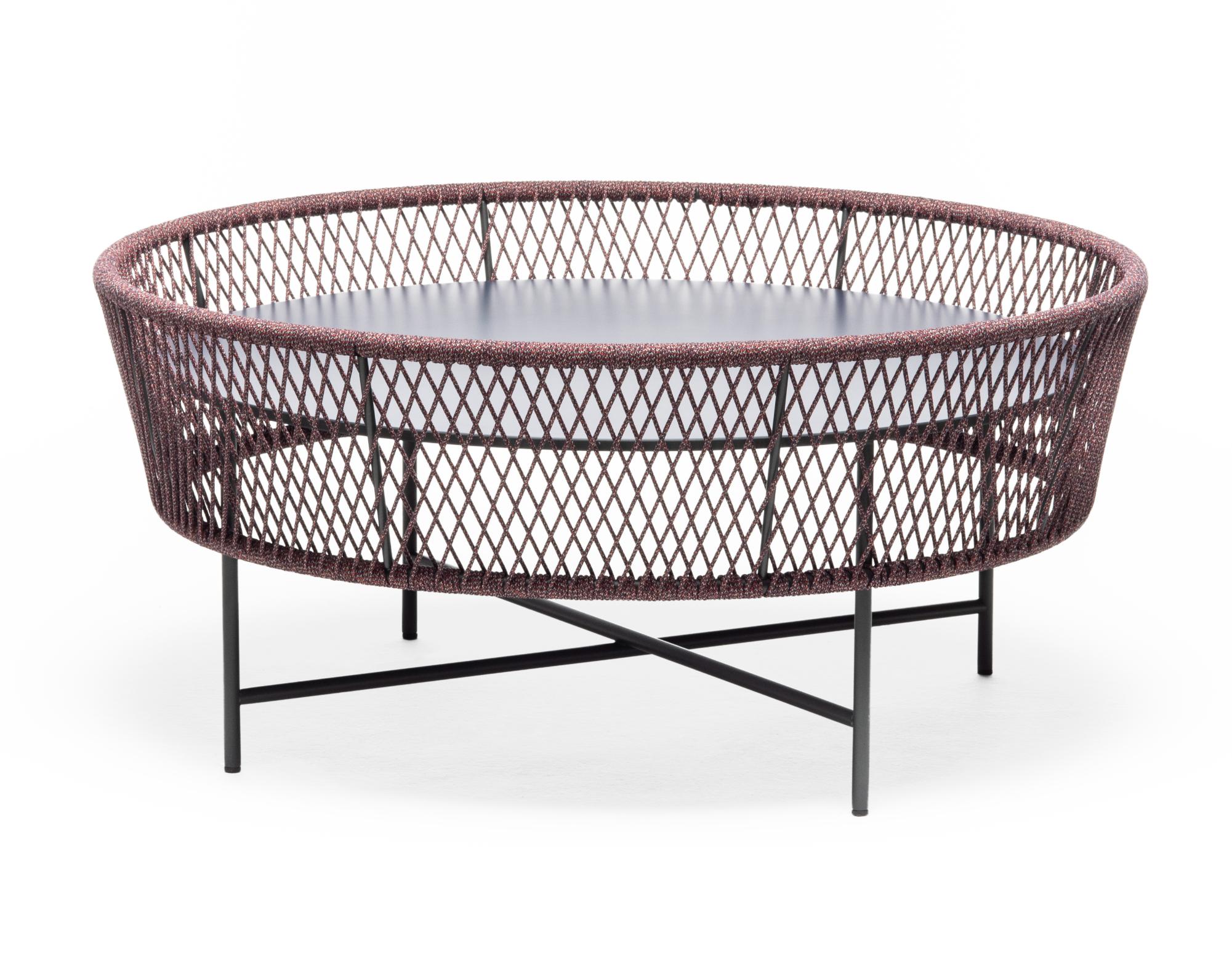 Tamburo Large Round Blue and Red Outdoor Coffee Table