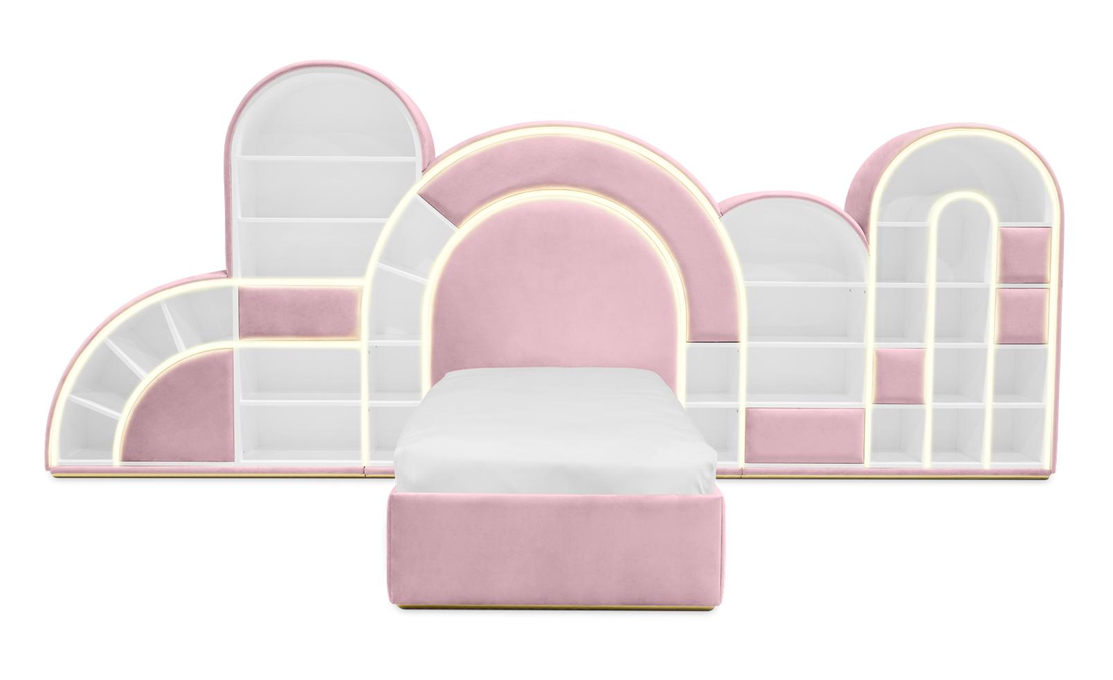 Bubblegum Marshmallow Pink Bed | Configuration: Small | Mattress Size: 90 x 190 cm