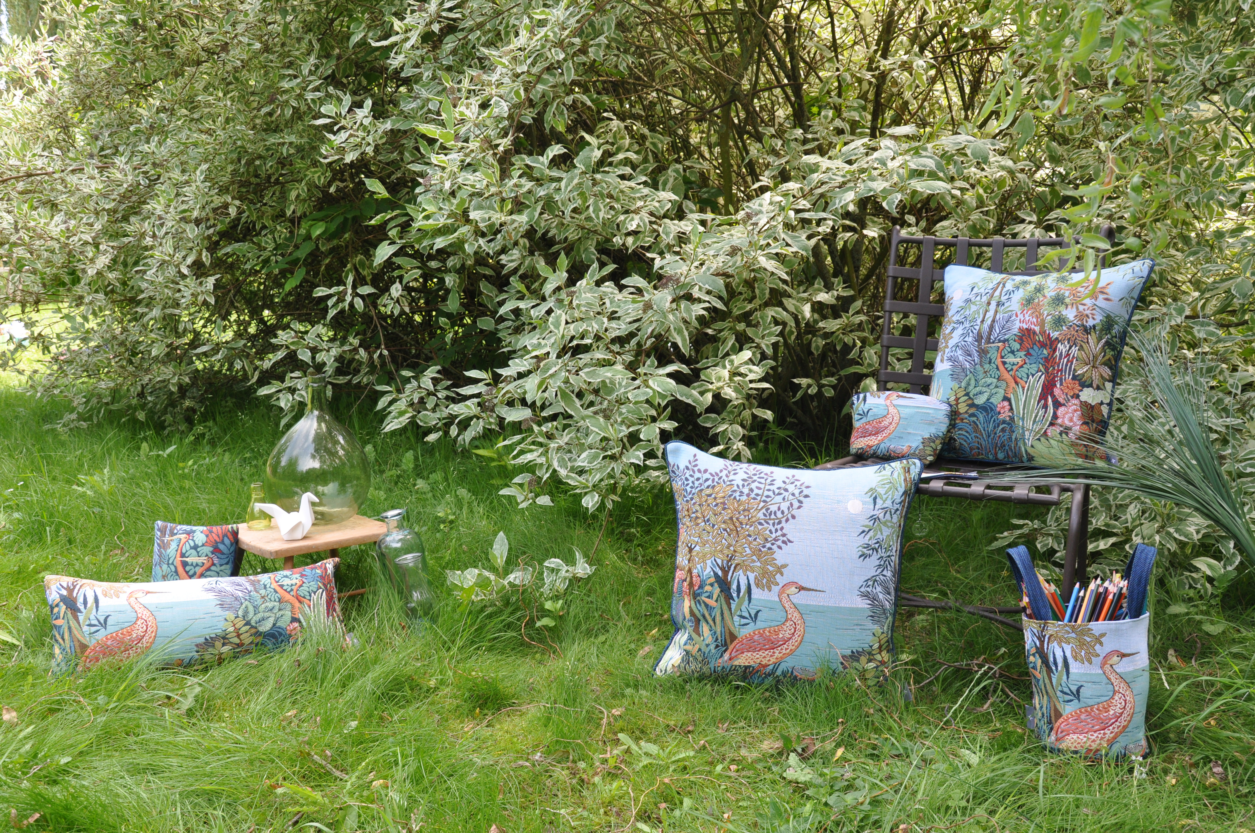 The Heron in Nature by Anne Leurent Tapestry