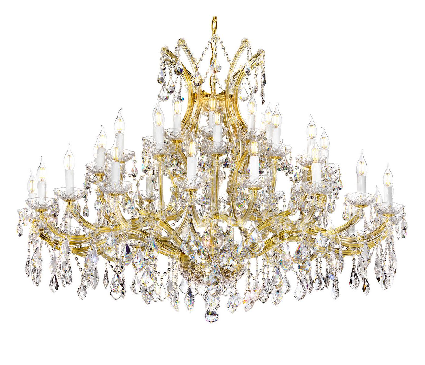 Mariateresa Gold Crystal Pendant Chandelier