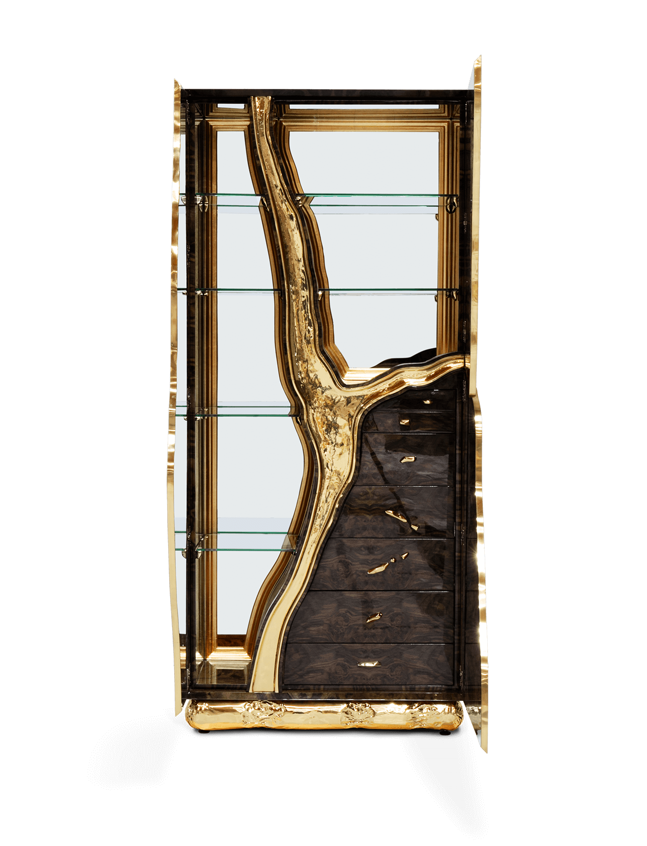 Fissure Walnut Designer Cabinet