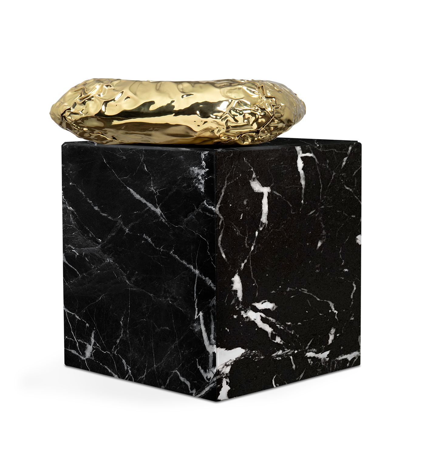 Megalith Nero Marquina Designer Side Table