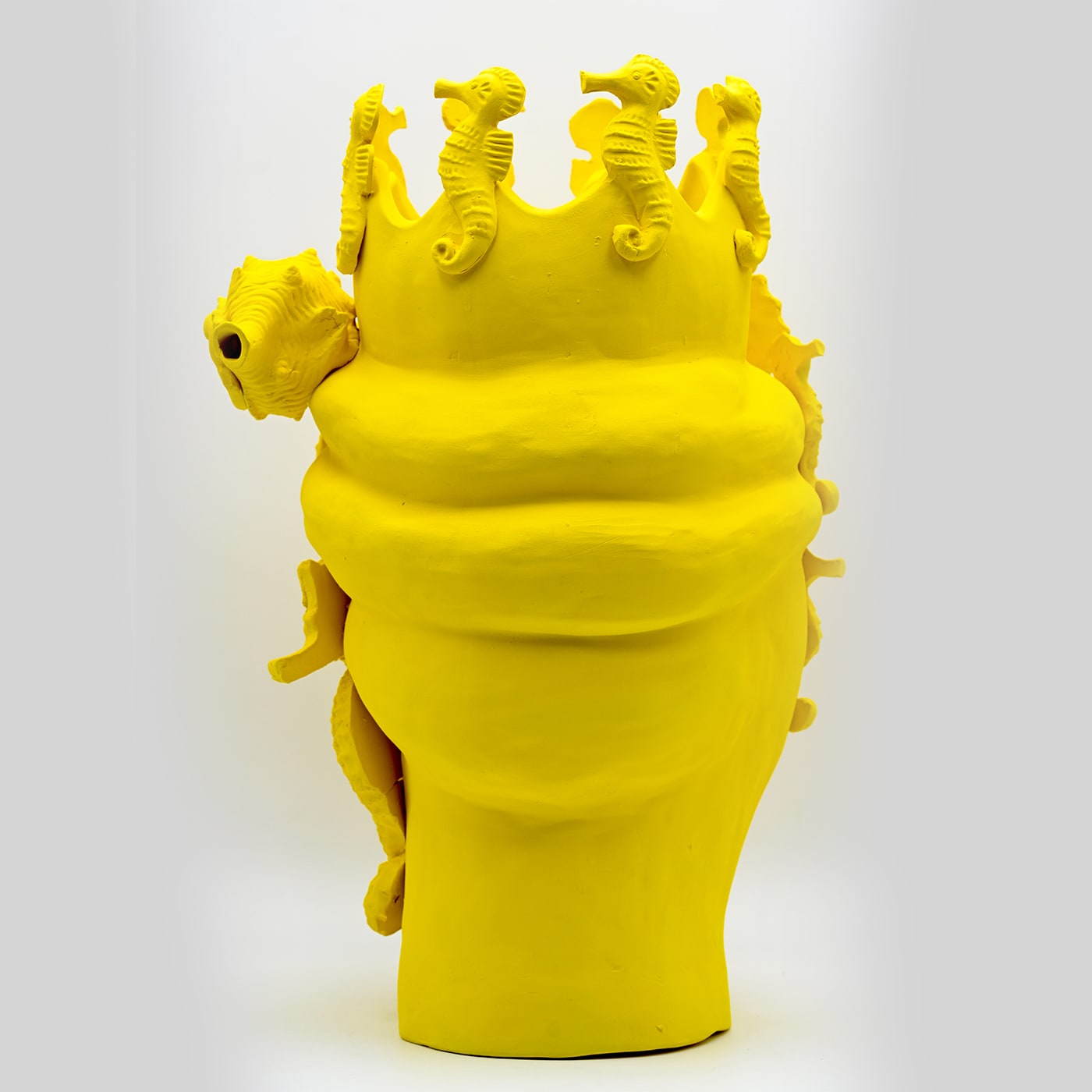 Moor's Head Sculpture in Vibrant Yellow
