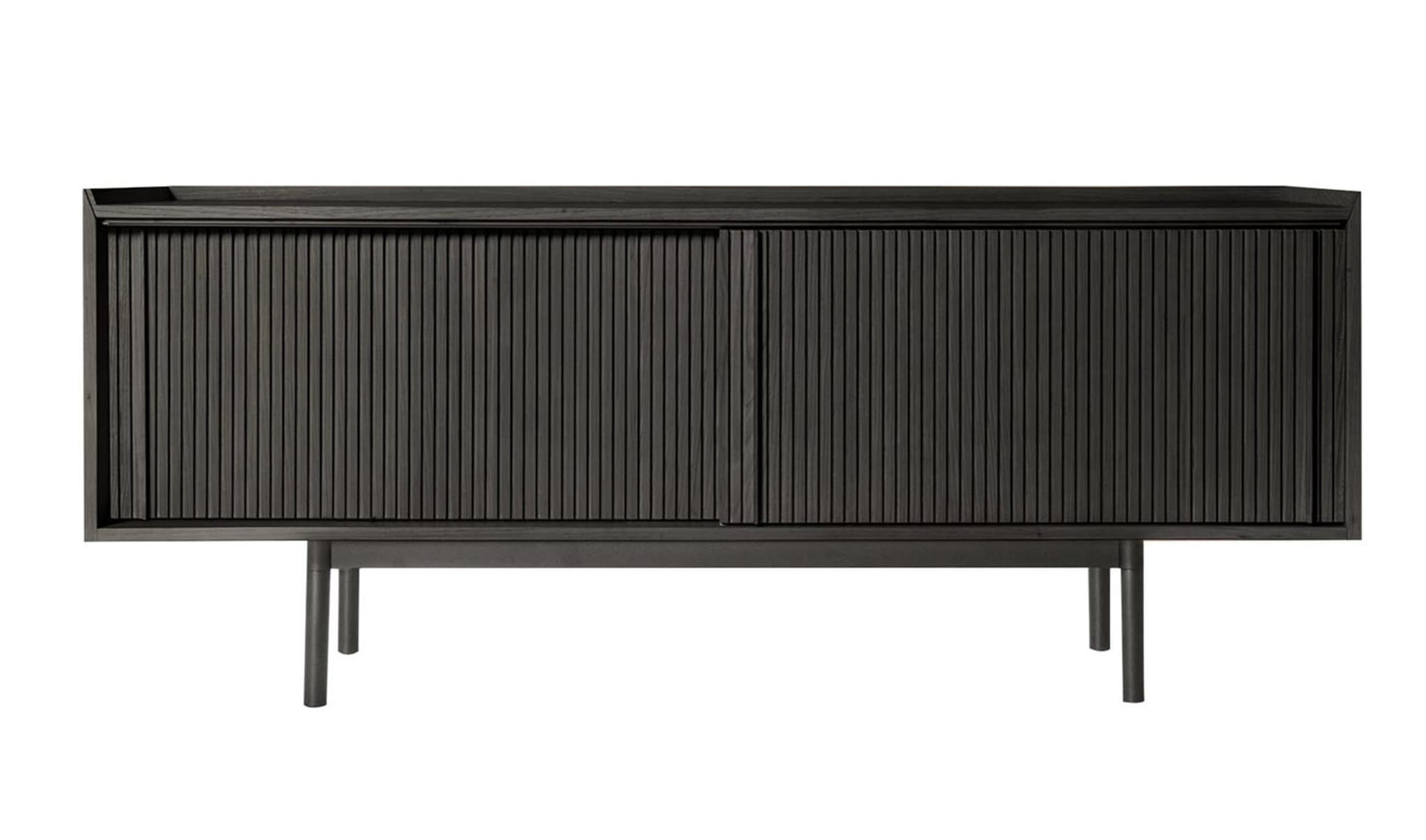 Sipario Low Black Two-Doors Contemporary Sideboard