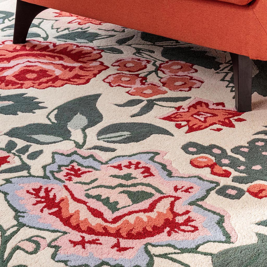 Botanical Floral Poppy Red Rug | Size: 200 x 280 cm
