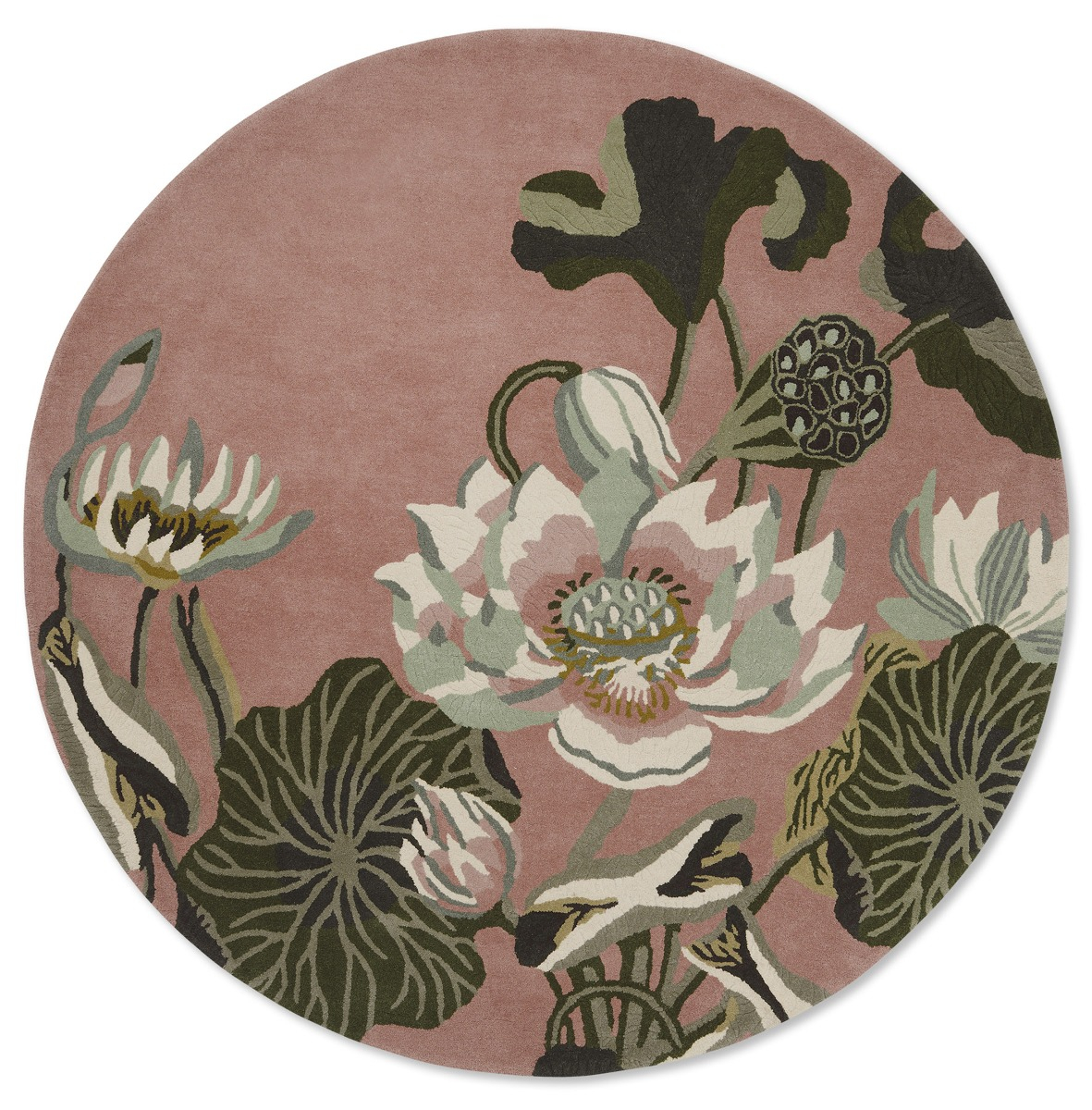 Rose Wool Circle Modern Hand Woven Rug | Size: Ø 200 cm