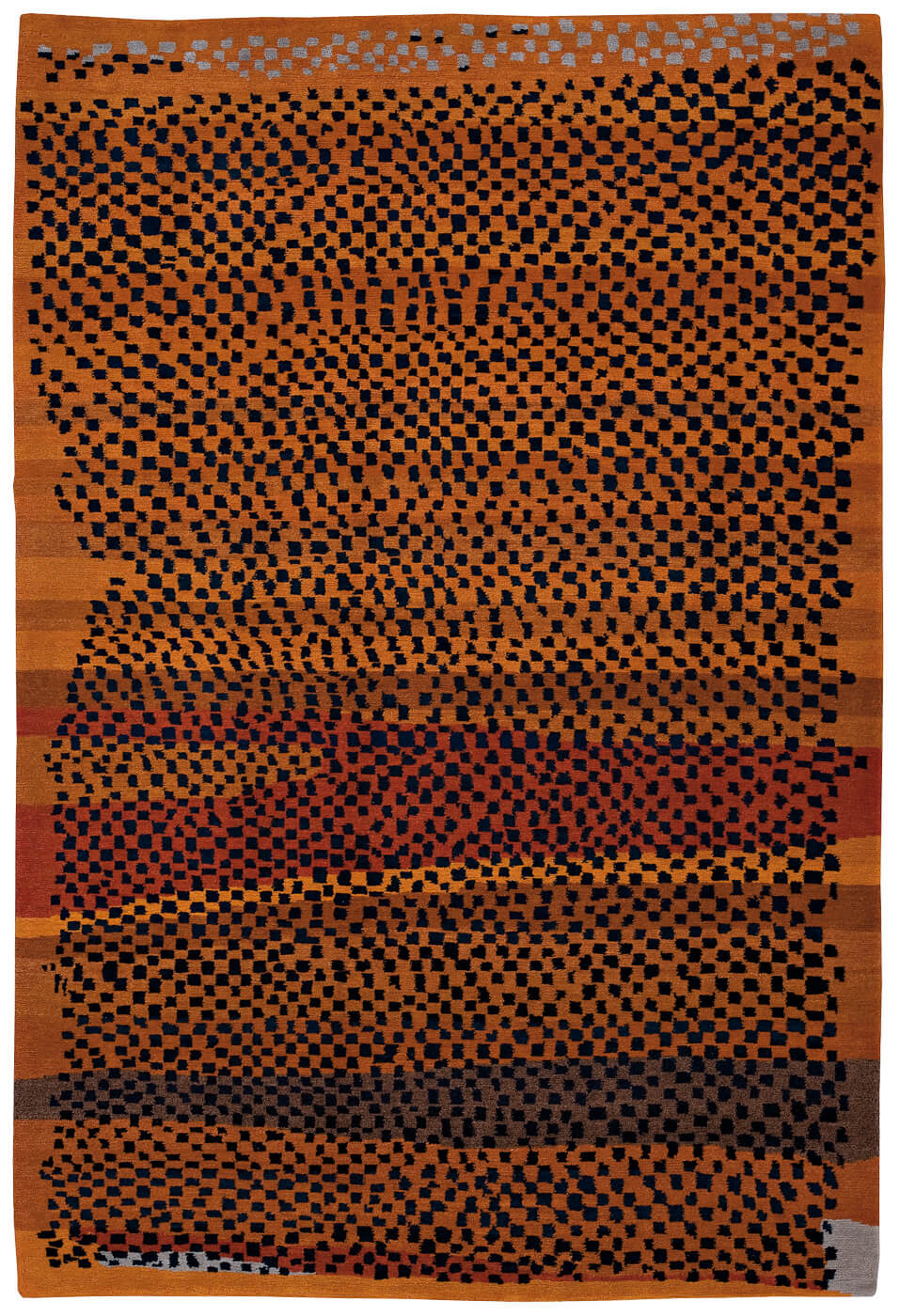 Vintage Checkered Brown Luxury Rug ☞ Size: 300 x 400 cm