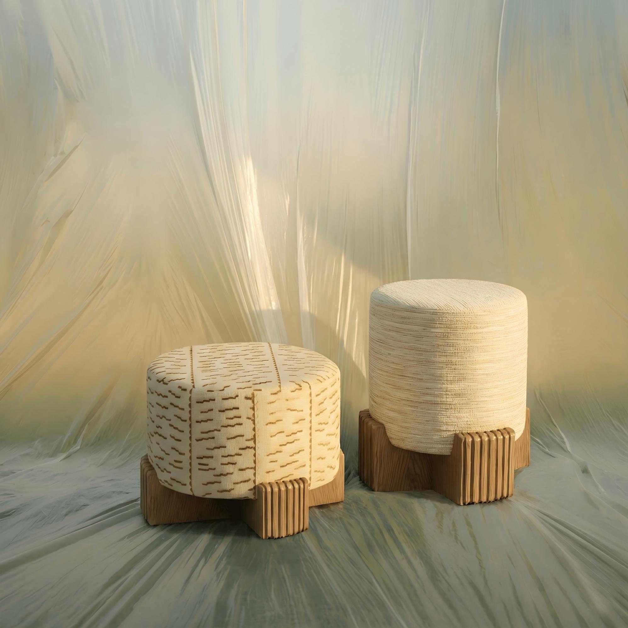 Twin Round Pouf - 1