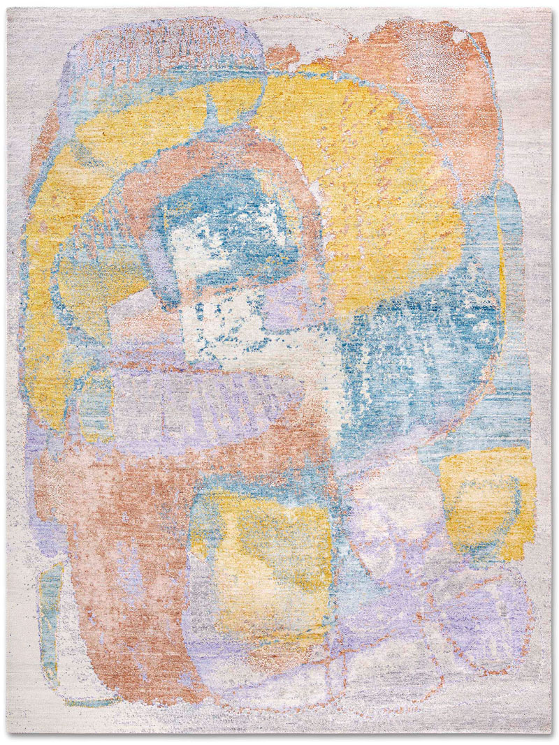 Pastel Mint Hand-Knotted Silk / Wool Rug