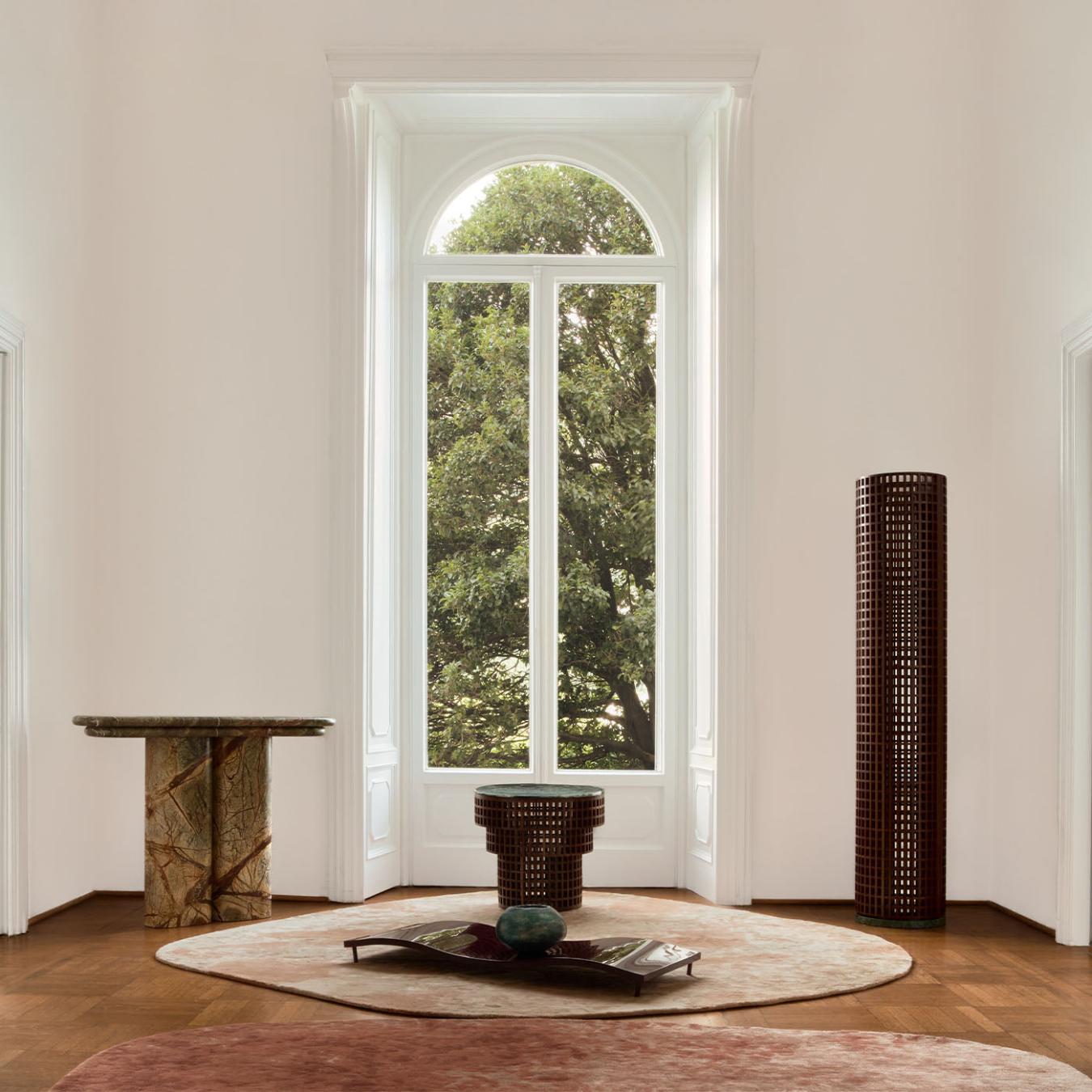 Marble & Walnut Floor Mirror