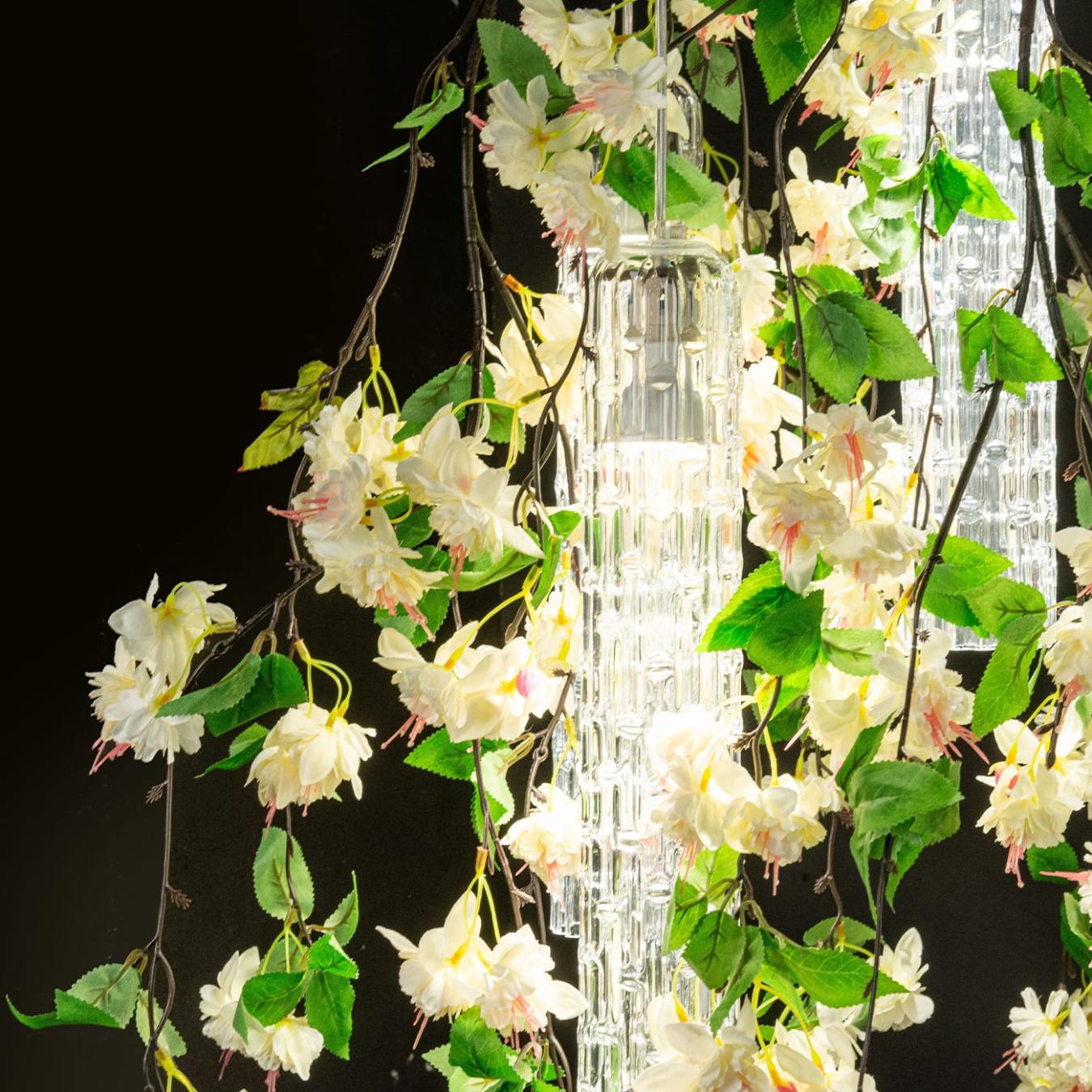 White Cascade Small Handcrafted Chandelier