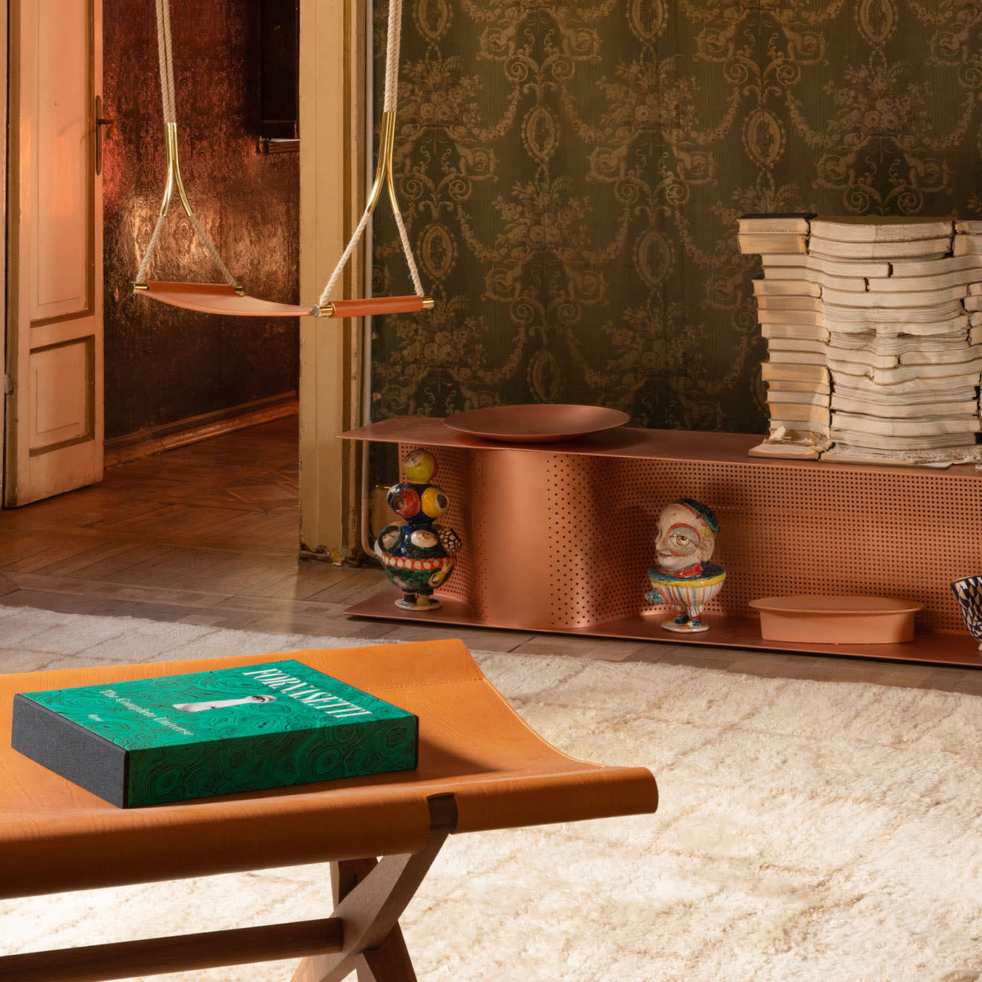 Branda Leather Crafted Bench