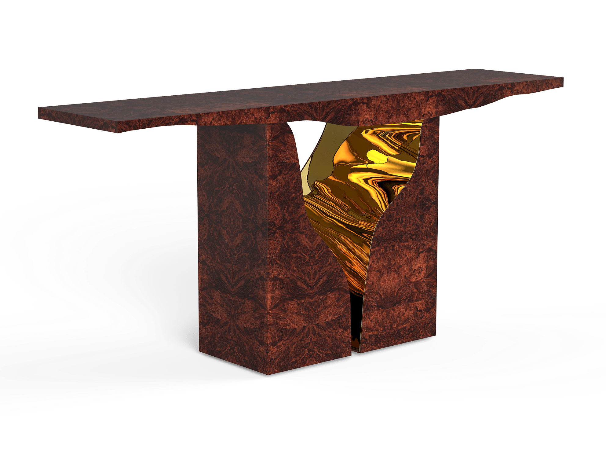 Fissure Walnut Designer Console
