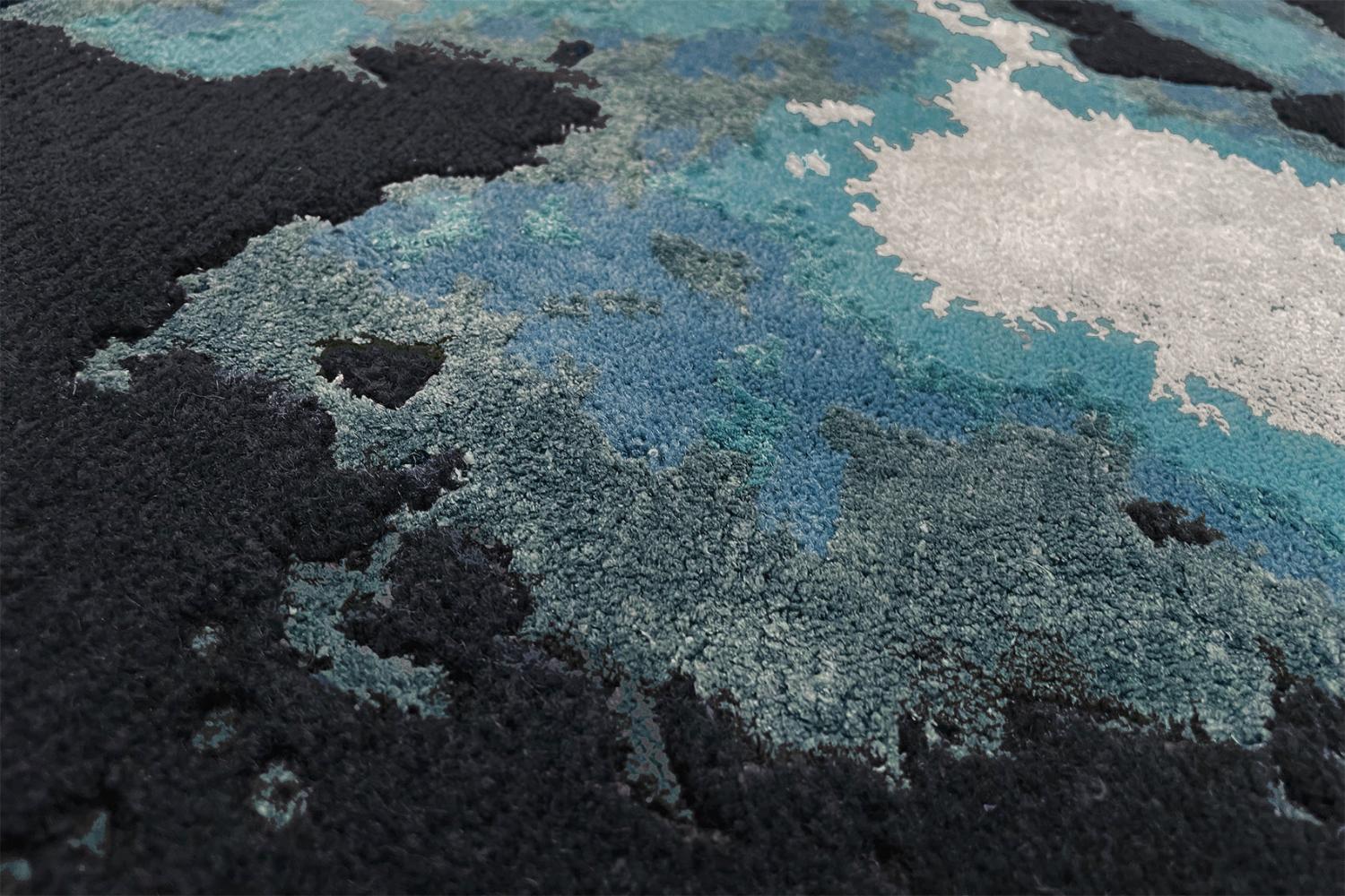 Behind Textured Rug