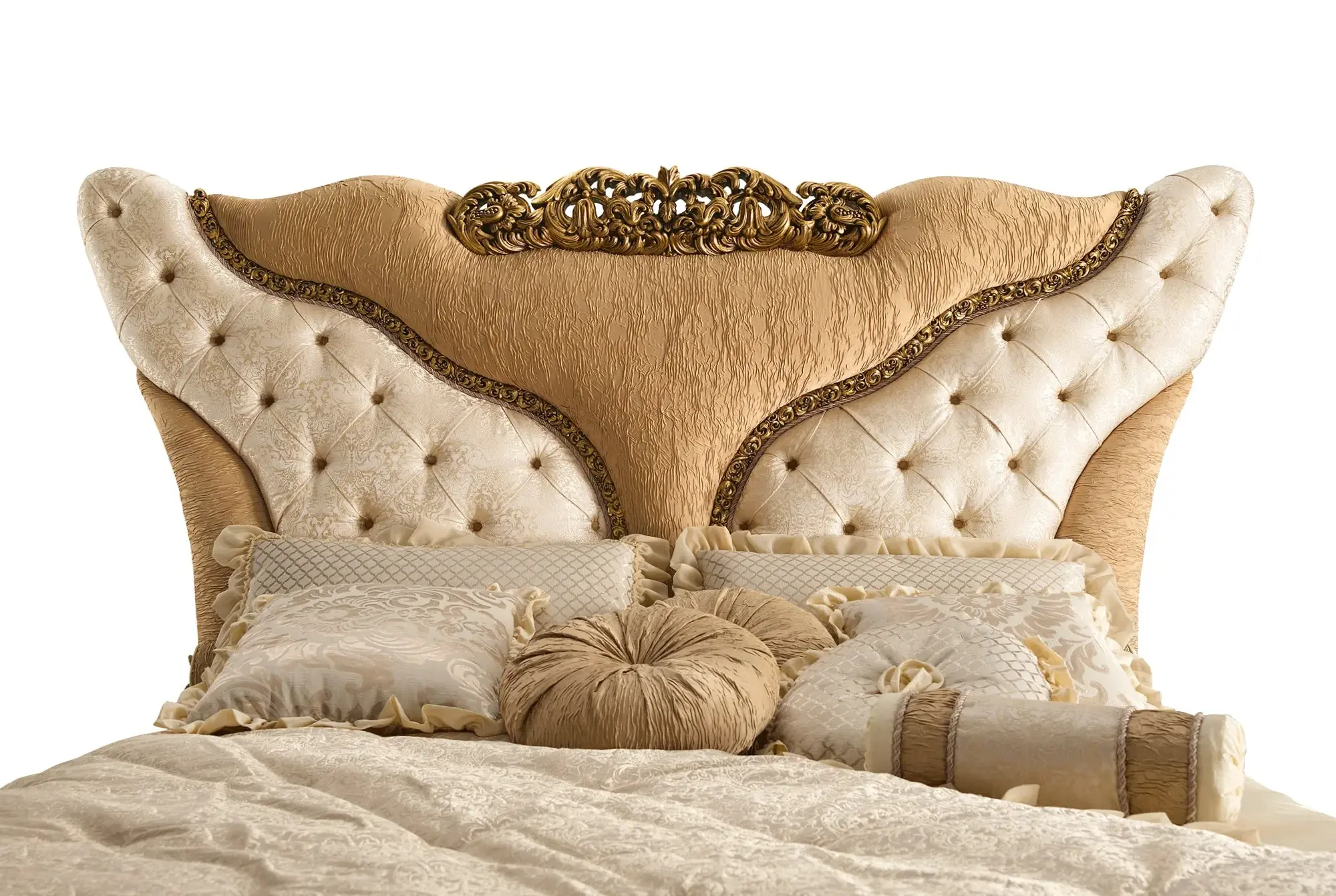 Premium Bed with Luxurious Headboard | Mattress Size: 200 x 200 cm