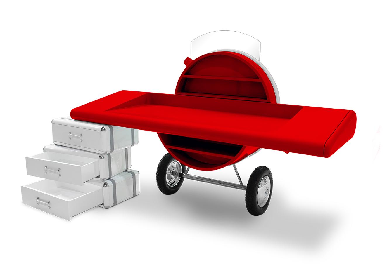 Skyline Red Kids Study Desk